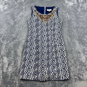 Anthropologie Moulinette Soeurs Dress Womens Size 0 Blue  Mulberry Road Beaded